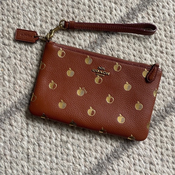 Mini coach wristlet with gold apples - Picture 4 of 5